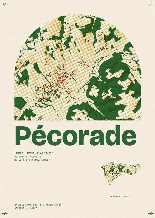 Affiche de Pécorade, calculée par 123-fr d'après l'IGN