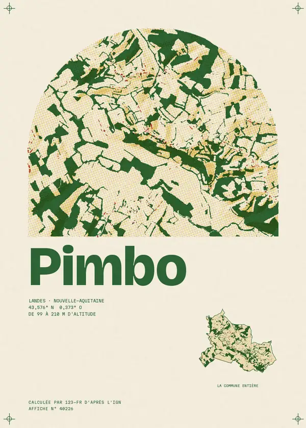Affiche de Pimbo, calculée par 123-fr d'après l'IGN
