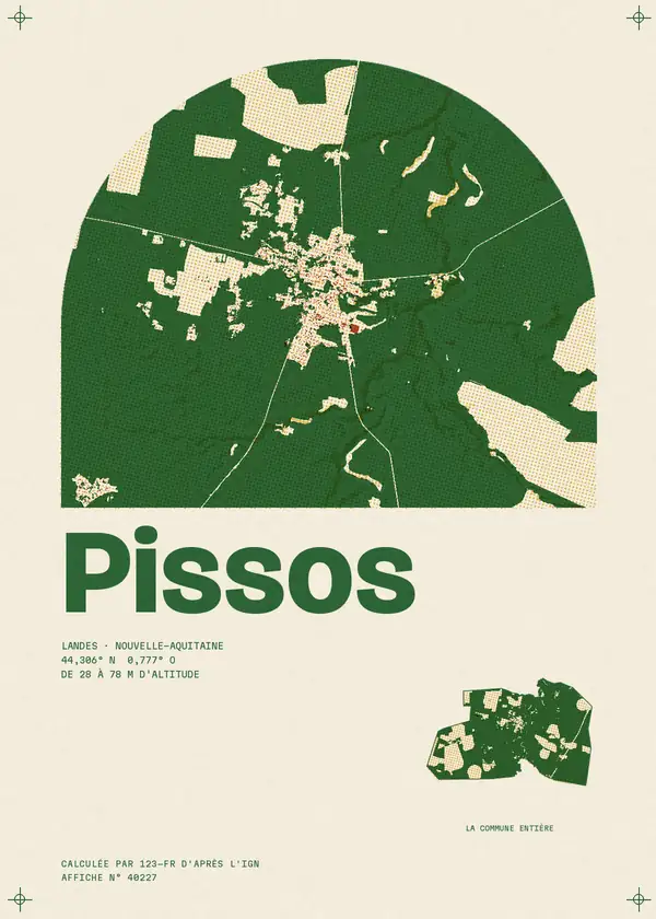 Affiche de Pissos, calculée par 123-fr d'après l'IGN