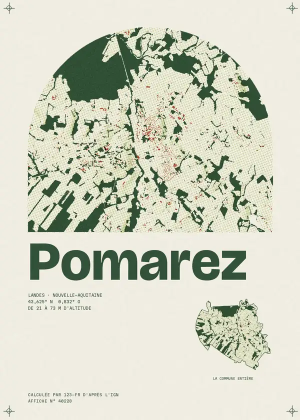 Affiche de Pomarez, calculée par 123-fr d'après l'IGN