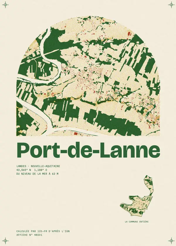 Affiche de Port-de-Lanne, calculée par 123-fr d'après l'IGN