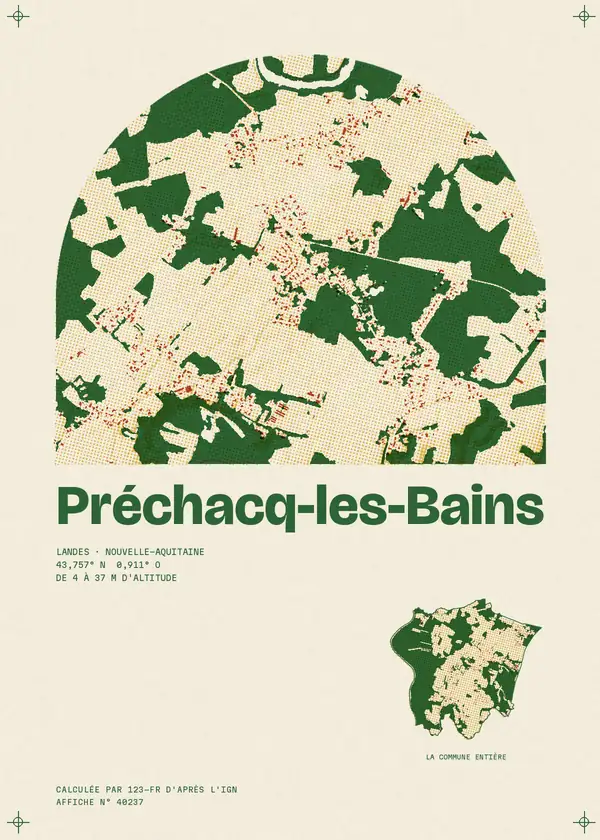 Affiche de Préchacq-les-Bains, calculée par 123-fr d'après l'IGN