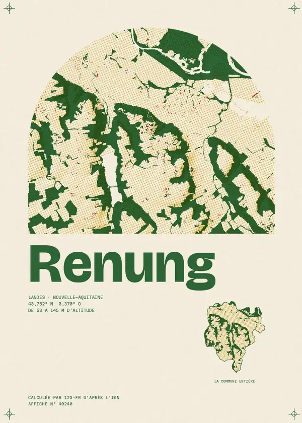 Affiche de Renung, calculée par 123-fr d'après l'IGN