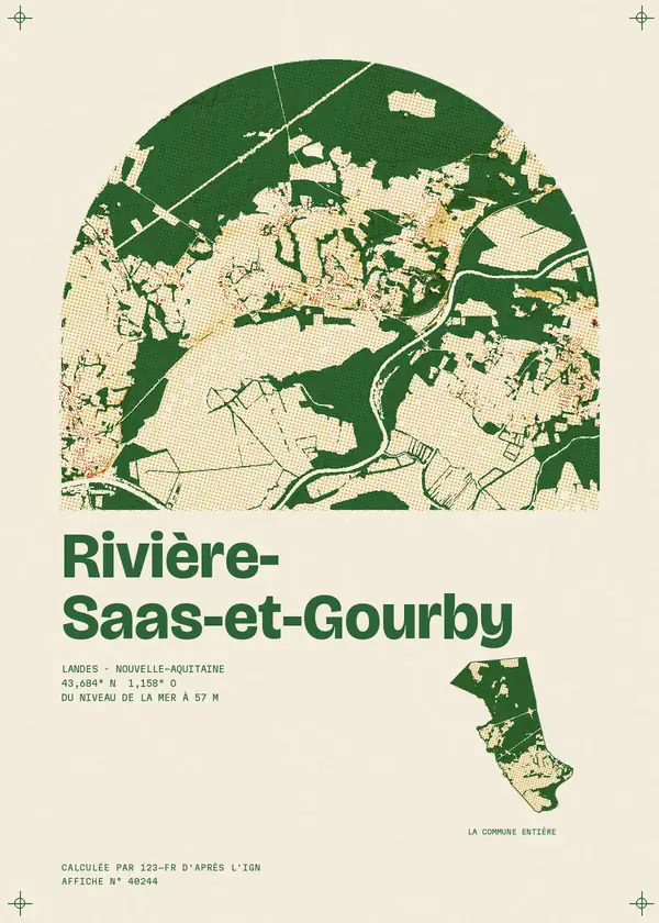 Affiche de Rivière-Saas-et-Gourby, calculée par 123-fr d'après l'IGN