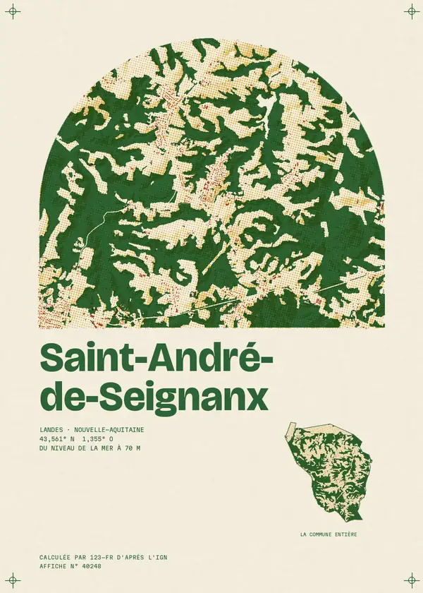 Affiche de Saint-André-de-Seignanx, calculée par 123-fr d'après l'IGN