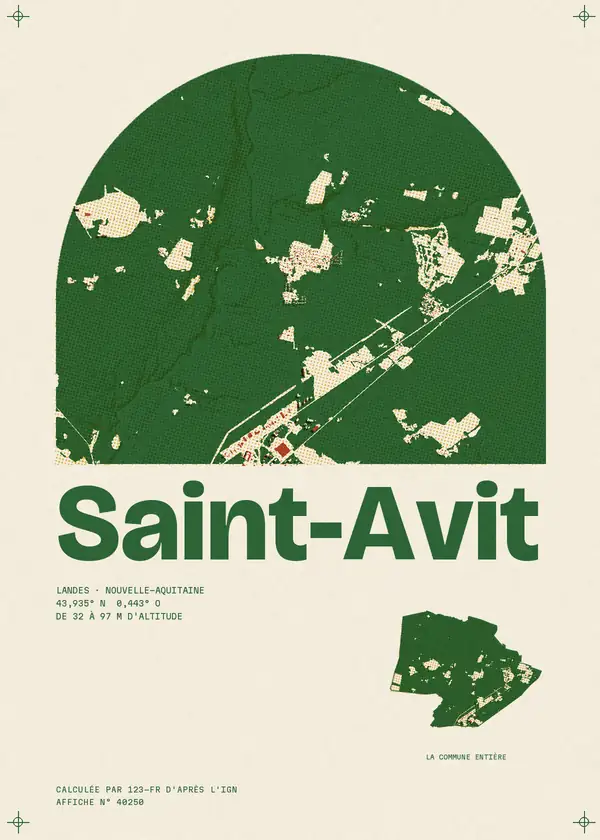 Affiche de Saint-Avit, calculée par 123-fr d'après l'IGN