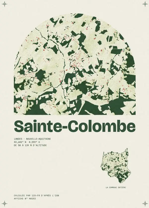 Affiche de Sainte-Colombe, calculée par 123-fr d'après l'IGN