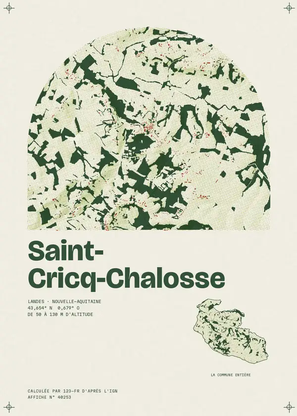 Affiche de Saint-Cricq-Chalosse, calculée par 123-fr d'après l'IGN