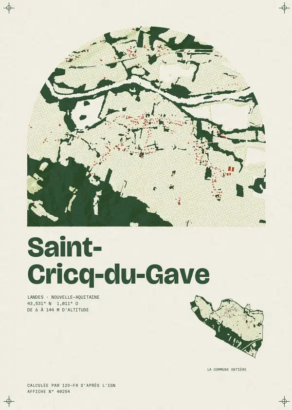 Affiche de Saint-Cricq-du-Gave, calculée par 123-fr d'après l'IGN