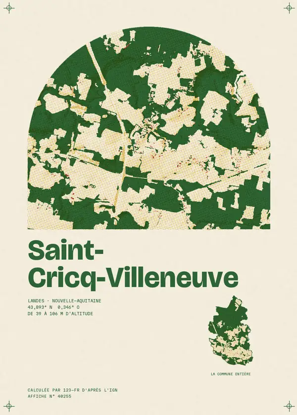 Affiche de Saint-Cricq-Villeneuve, calculée par 123-fr d'après l'IGN