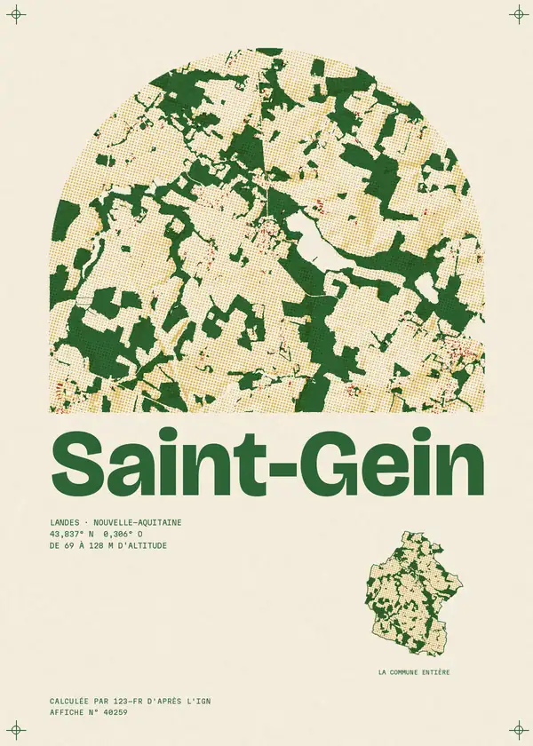 Affiche de Saint-Gein, calculée par 123-fr d'après l'IGN
