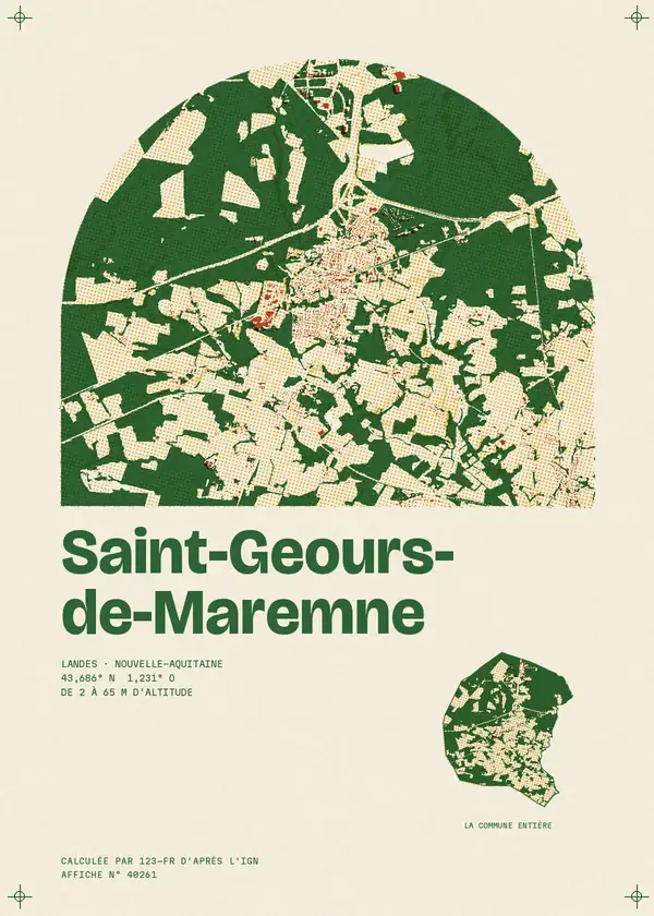 Affiche de Saint-Geours-de-Maremne, calculée par 123-fr d'après l'IGN