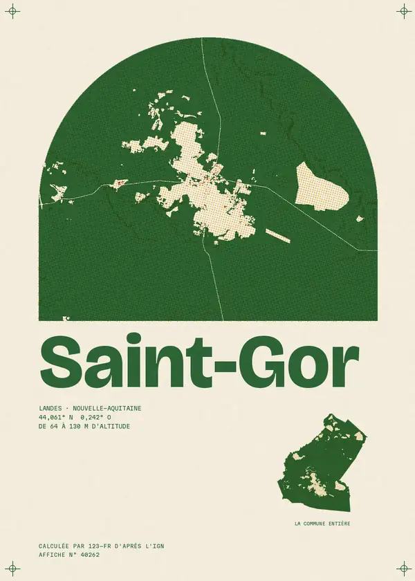 Affiche de Saint-Gor, calculée par 123-fr d'après l'IGN