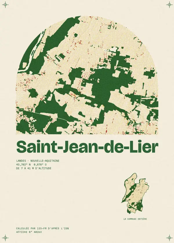Affiche de Saint-Jean-de-Lier, calculée par 123-fr d'après l'IGN