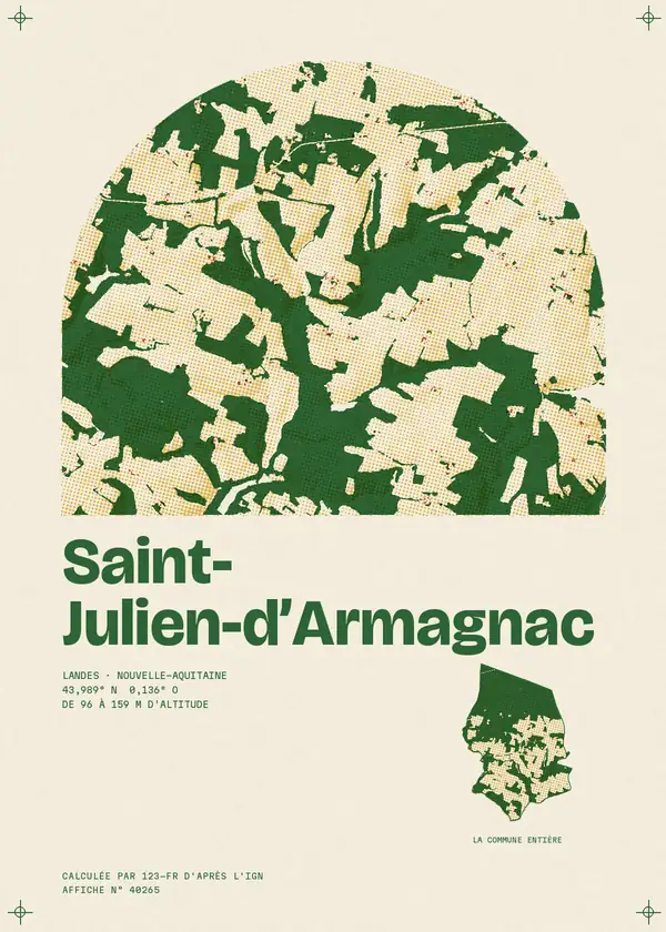 Affiche de Saint-Julien-d'Armagnac, calculée par 123-fr d'après l'IGN
