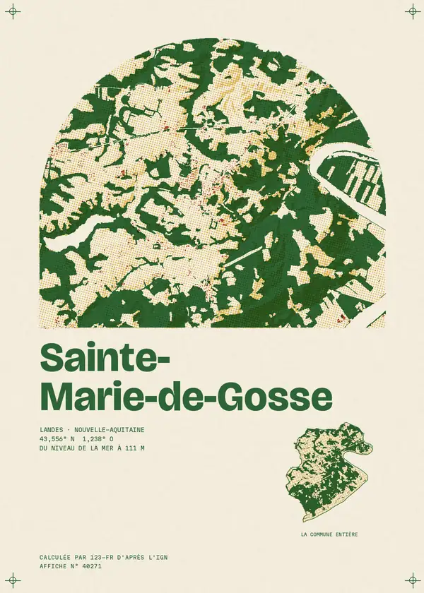 Affiche de Sainte-Marie-de-Gosse, calculée par 123-fr d'après l'IGN