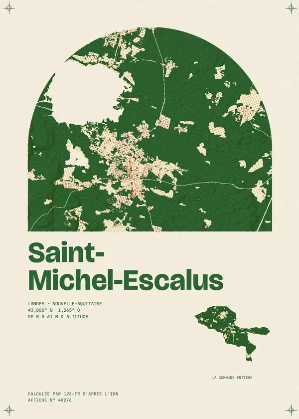Affiche de Saint-Michel-Escalus, calculée par 123-fr d'après l'IGN