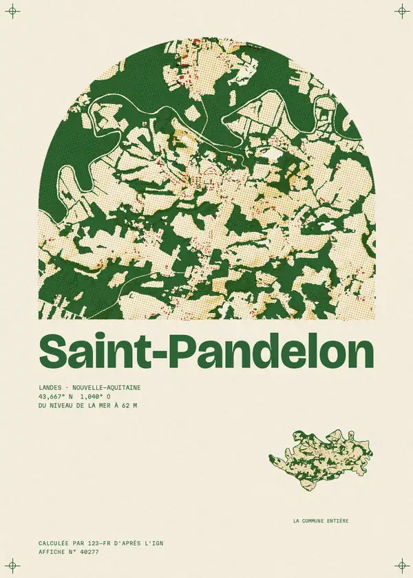 Affiche de Saint-Pandelon, calculée par 123-fr d'après l'IGN