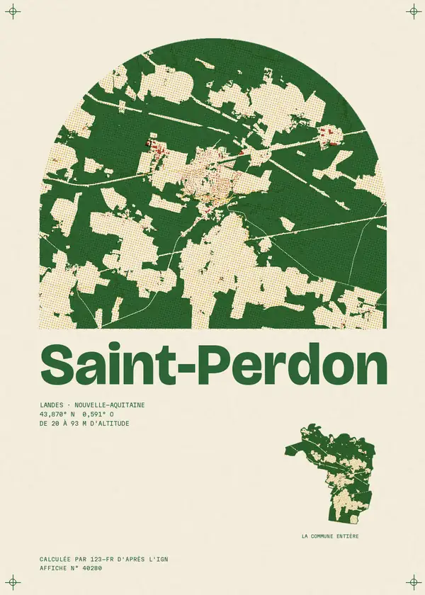 Affiche de Saint-Perdon, calculée par 123-fr d'après l'IGN