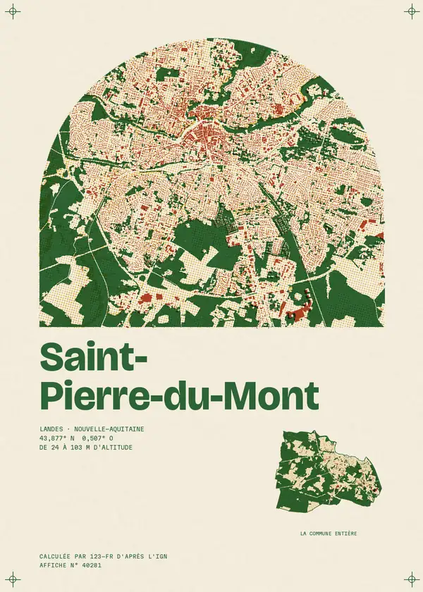 Affiche de Saint-Pierre-du-Mont, calculée par 123-fr d'après l'IGN