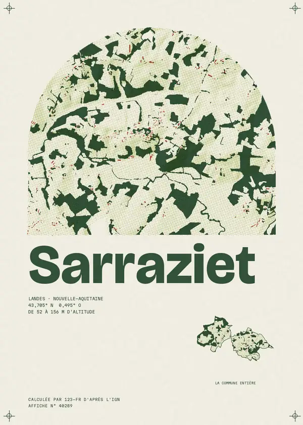 Affiche de Sarraziet, calculée par 123-fr d'après l'IGN