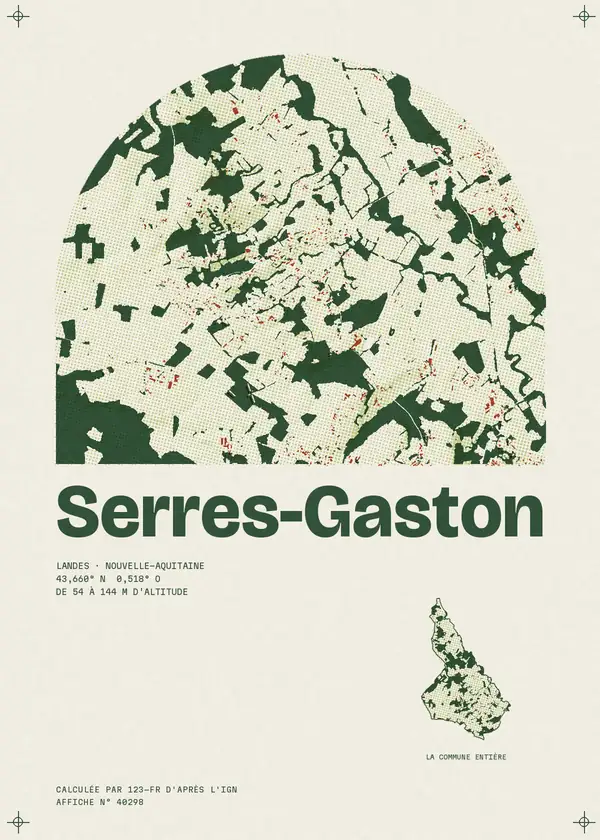 Affiche de Serres-Gaston, calculée par 123-fr d'après l'IGN