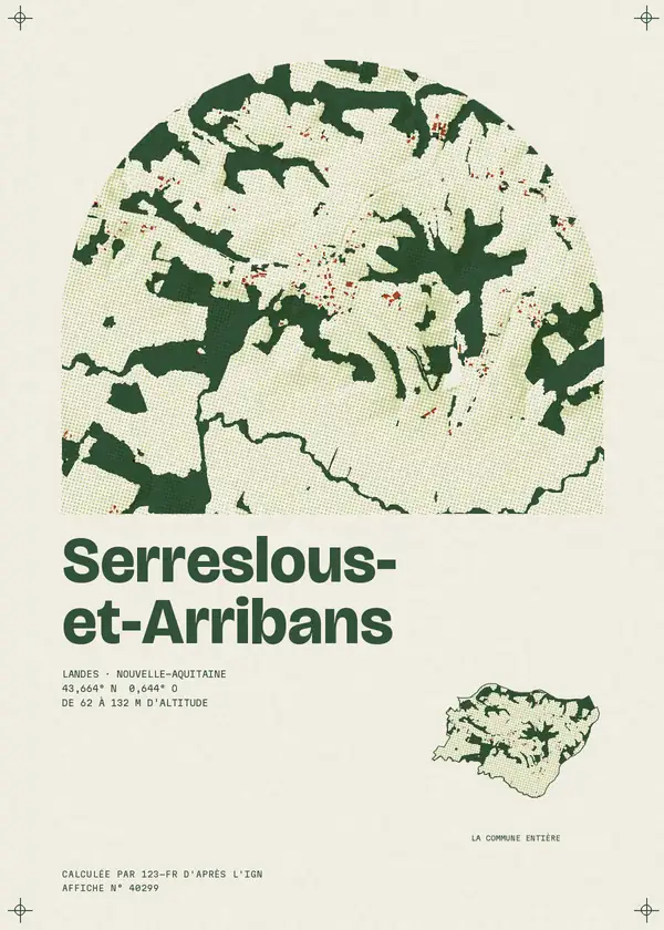 Affiche de Serreslous-et-Arribans, calculée par 123-fr d'après l'IGN