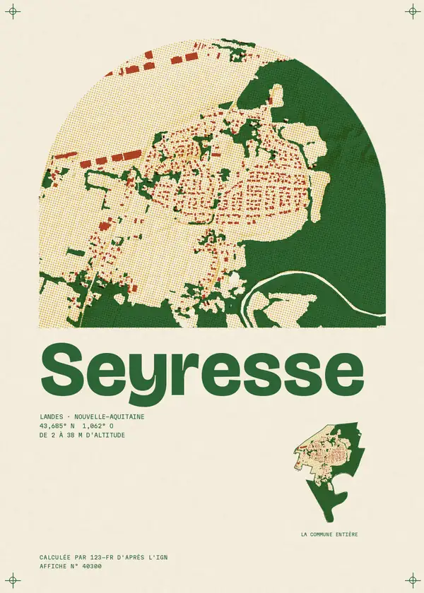 Affiche de Seyresse, calculée par 123-fr d'après l'IGN