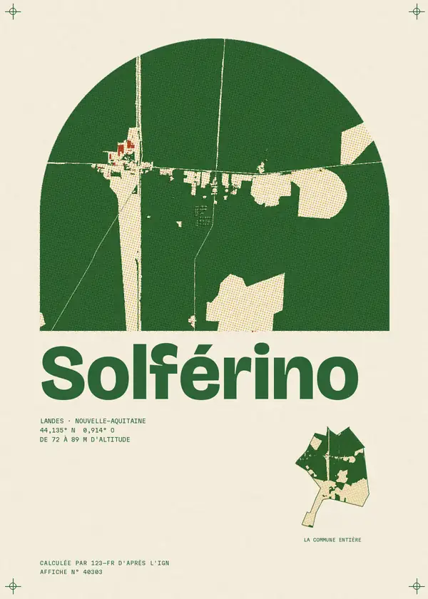 Affiche de Solférino, calculée par 123-fr d'après l'IGN