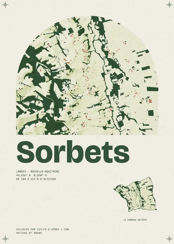 Affiche de Sorbets, calculée par 123-fr d'après l'IGN