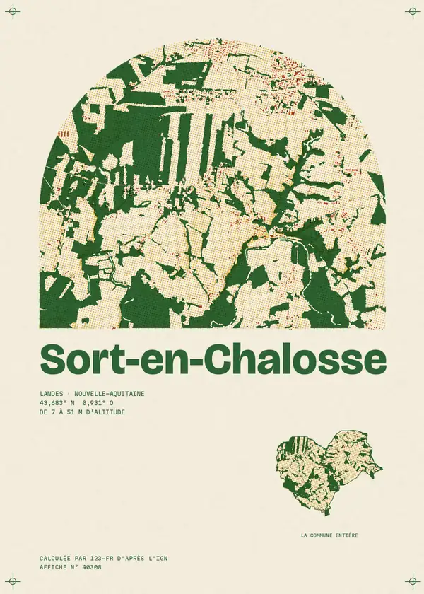 Affiche de Sort-en-Chalosse, calculée par 123-fr d'après l'IGN