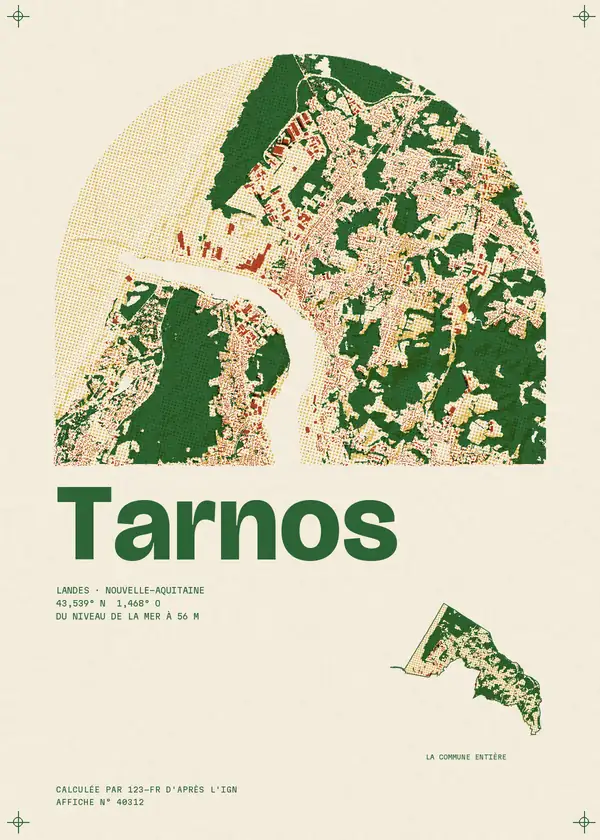 Affiche de Tarnos, calculée par 123-fr d'après l'IGN