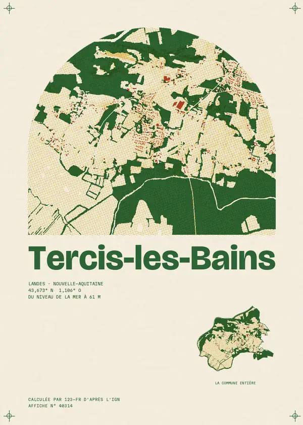 Affiche de Tercis-les-Bains, calculée par 123-fr d'après l'IGN