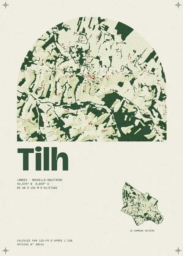 Affiche de Tilh, calculée par 123-fr d'après l'IGN