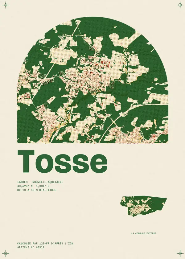 Affiche de Tosse, calculée par 123-fr d'après l'IGN