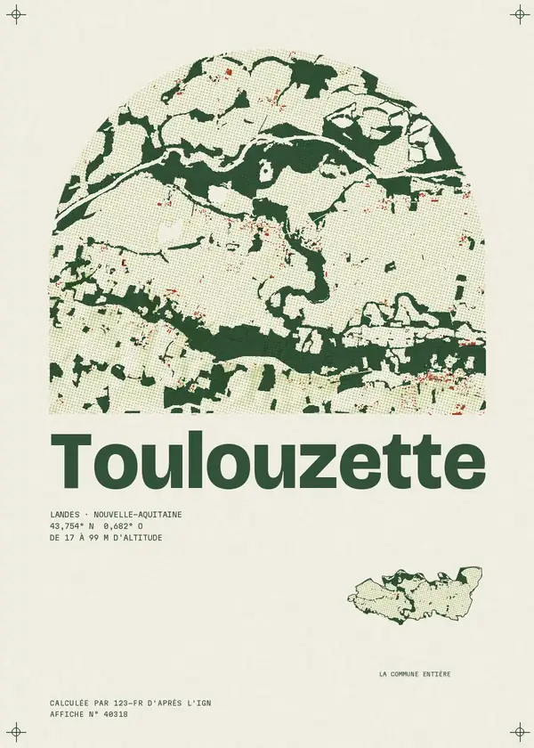 Affiche de Toulouzette, calculée par 123-fr d'après l'IGN