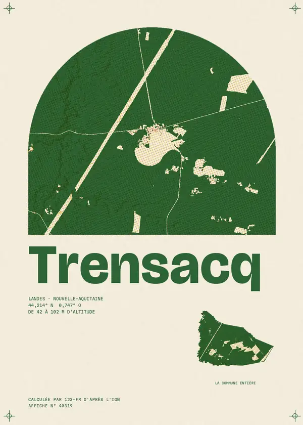 Affiche de Trensacq, calculée par 123-fr d'après l'IGN