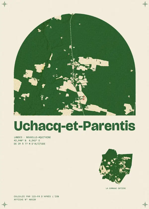 Affiche de Uchacq-et-Parentis, calculée par 123-fr d'après l'IGN
