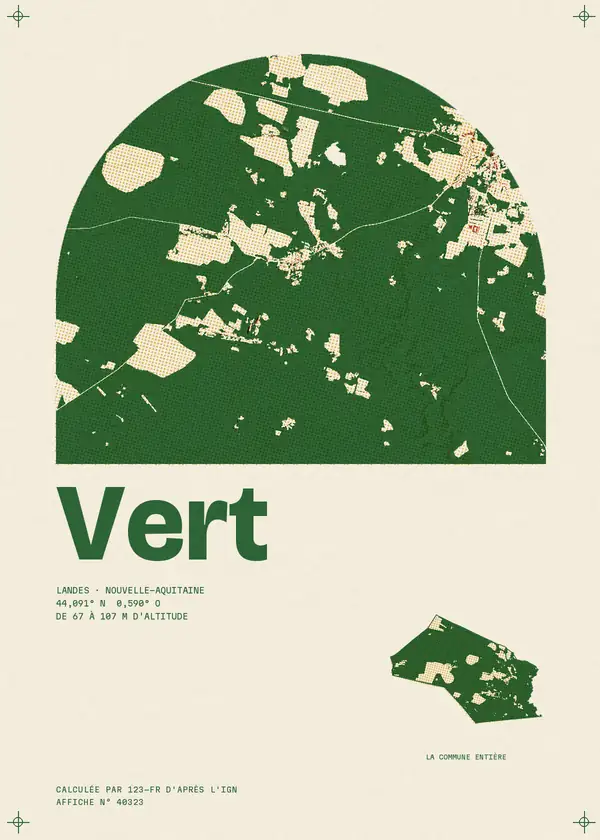 Affiche de Vert, calculée par 123-fr d'après l'IGN