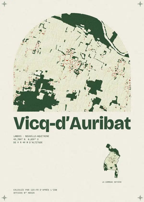 Affiche de Vicq-d'Auribat, calculée par 123-fr d'après l'IGN