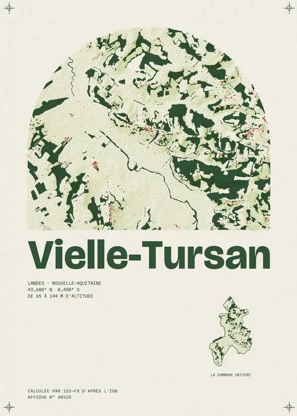 Affiche de Vielle-Tursan, calculée par 123-fr d'après l'IGN