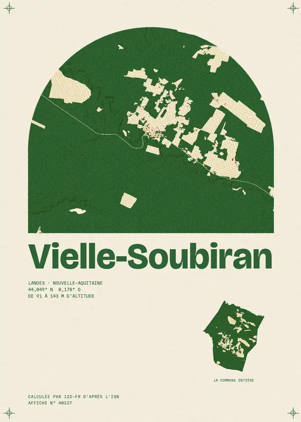 Affiche de Vielle-Soubiran, calculée par 123-fr d'après l'IGN