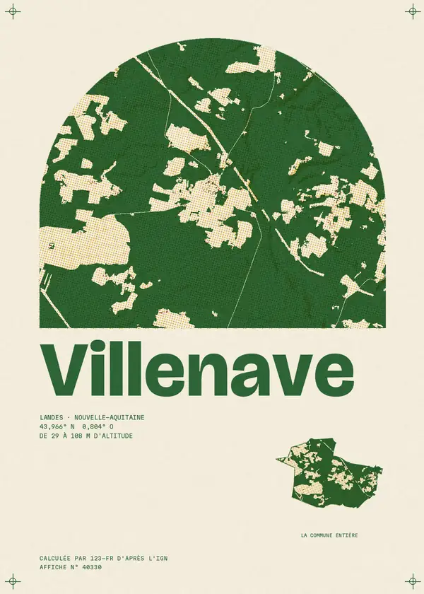 Affiche de Villenave, calculée par 123-fr d'après l'IGN