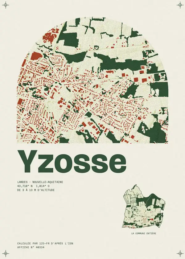 Affiche de Yzosse, calculée par 123-fr d'après l'IGN