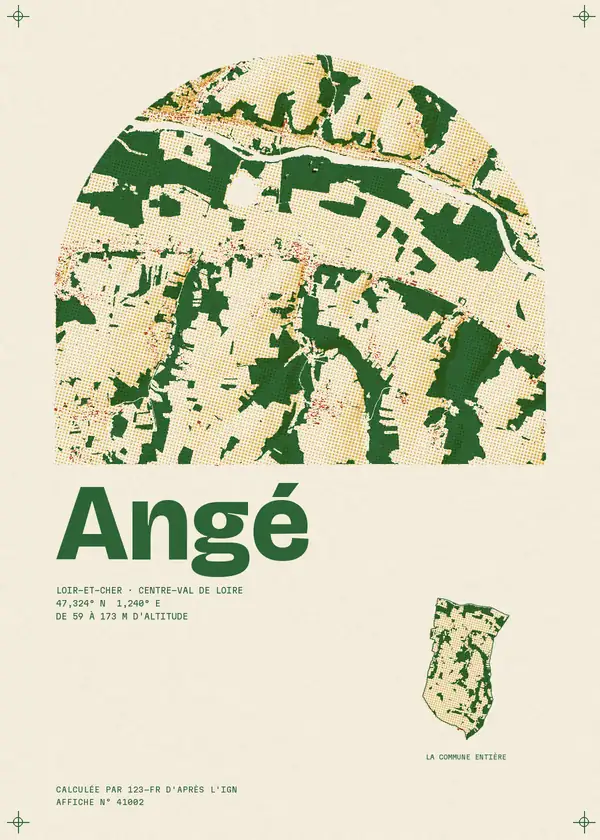 Affiche de Angé, calculée par 123-fr d'après l'IGN