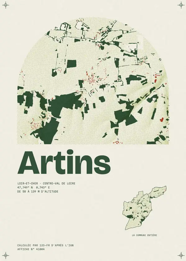 Affiche de Artins, calculée par 123-fr d'après l'IGN