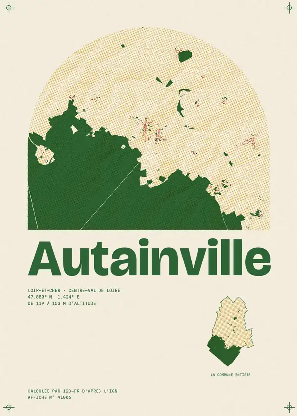 Affiche de Autainville, calculée par 123-fr d'après l'IGN