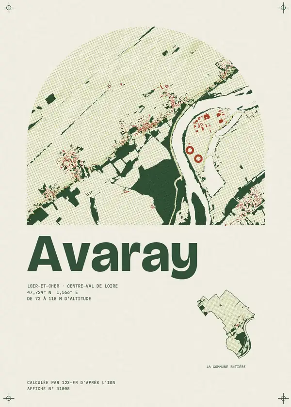 Affiche de Avaray, calculée par 123-fr d'après l'IGN