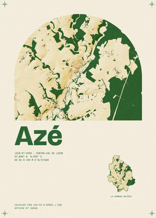 Affiche de Azé, calculée par 123-fr d'après l'IGN