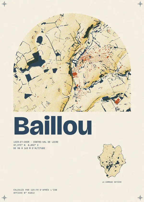 Affiche de Baillou, calculée par 123-fr d'après l'IGN
